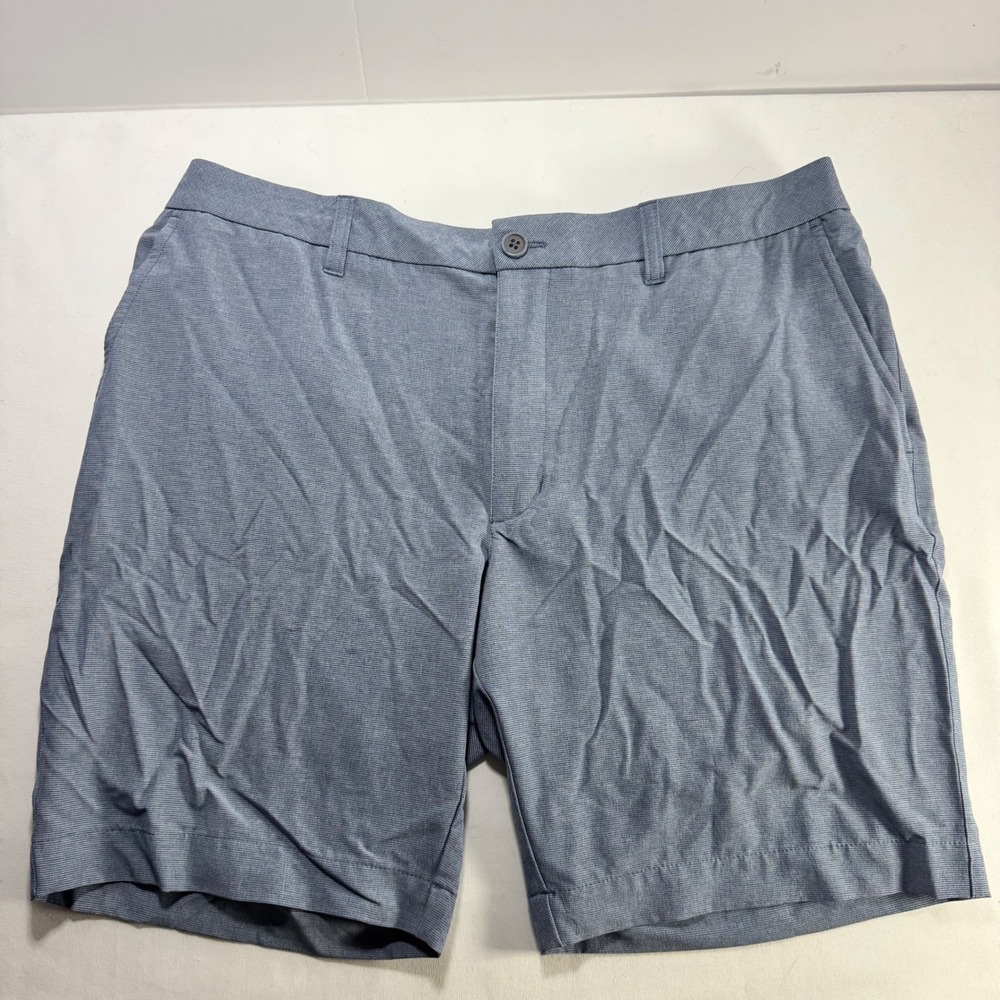 Roundtree & Yorke Performance Men 38 Blue Micro Stripe Stretch Golf Shorts‎
